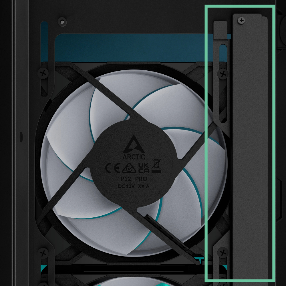 Arctic Riser Arctic кутия Case E-ATX - Xtender VG (Black) - PCIe Gen 4 riser includ ...