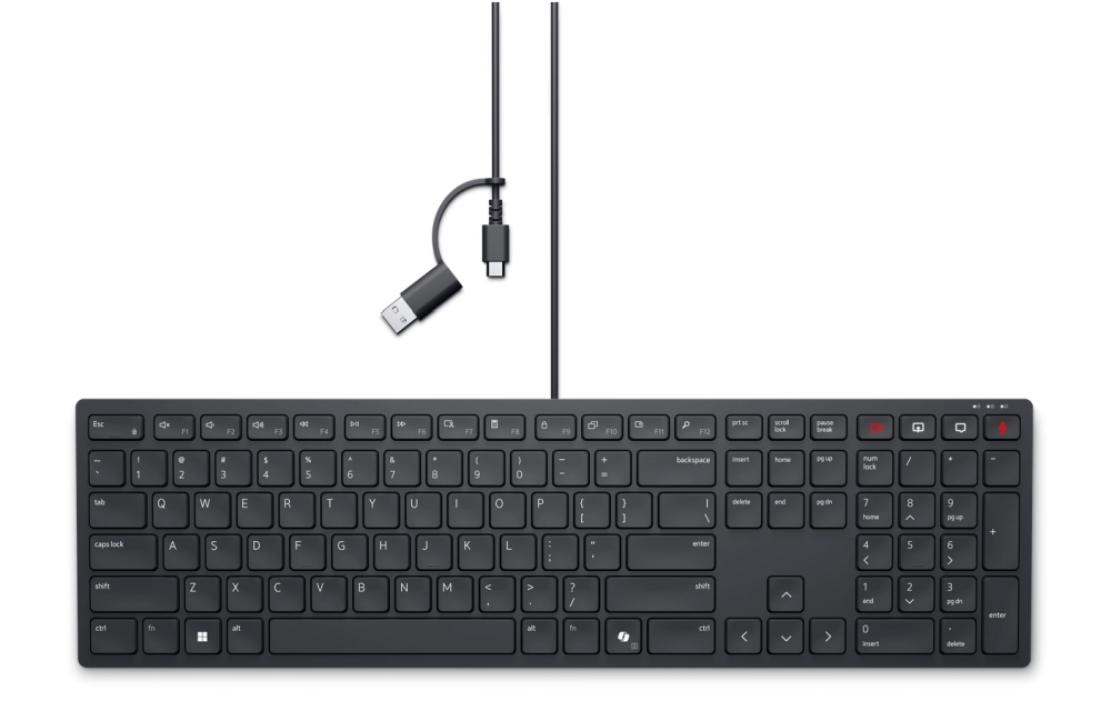 Dell Pro Wired Collaboration Keyboard - KB525C - US International (QWE ...
