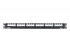 19 24-Port Metal Patch Panel Mini-Com with strain relief bar