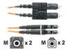 SC to LC multimode duplex patch cord, 1.6mm jacketed cable - 50/125μm, 2m