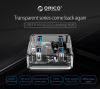 Orico хъб USB3.0 HUB 4 port transparent, 1m cable - MH4U-U3-10-CR