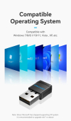 Vention безжичен адаптер WiFi USB adapter, Black - KDRB0