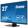 Монитор IIYAMA T2752MSC-B1, 27", IPS panel, Anti-Fingerprint, 7H, 16:9, 10-points PCAP touch, FHD 1920x1080, 400cd/m2, 1000:1, 5ms, 60Hz, OSD key lock, Flicker free, Blue light reducer, HDMI, DP, 2x USB, Mini jack, Speakers, Tilt, VESA 100, Black