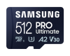 Samsung 512GB micro SD Card PRO Ultimate with USB Reader , UHS-I, Read 200MB/s - Write 130MB/s, U3, V30, A2