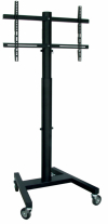 Стойка за под тип количка OMB PROFESSIONAL SPRING, 32" - 55", Max 40kg, Wheels, Easy Hanging, Height Adjustment - 170 cm, Min VESA 100, Max VESA 600x400, Черна