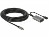 Delock Кабел активен удължителен USB-C към USB-C женско , 5m, (доп. DC захранващ сокет за опцион. захр.)
