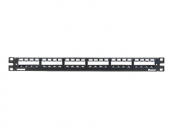 19 24-Port Metal Patch Panel Mini-Com with strain relief bar