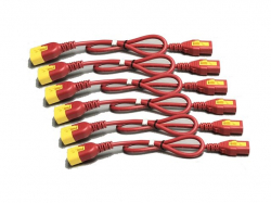 APC Power cable power IEC 60320 C13 locking to IEC 60320 C14 locking 60cm red pack of 6
