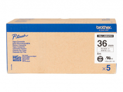 Brother 36mm Black/White (5 pcs Pack)  High Grade Tape