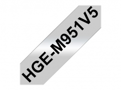BROTHER HGEM951V5 5x tape cassette 24mmx8m silber matt black laminate for P-touch P500PC 9700PC 9800PCN RL700S