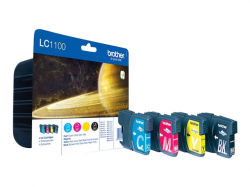 BROTHER LC-1100 ink cartridge black and tri-colour standard capacity black 9.5ml colour 7.5ml black 450 pages colour 325p 4-p