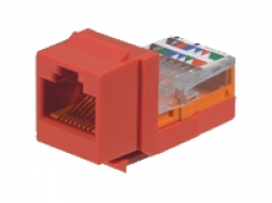 Cat 5e UTP NetKey™ universal keystone jack red, RoHS complaint