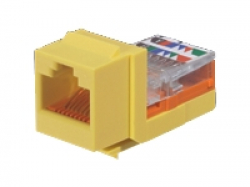 Cat 5e UTP NetKey™ universal keystone jack yellow, RoHS complaint Cat 5e UTP NetKey™ universal keystone jack yellow, RoHS complaint