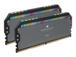 CORSAIR DOMINATOR PLATINUM RGB 64GB 2x32GB DDR5 5200MT/s DIMM Unbuffered 40-40-40-77 Std PMIC AMD EXPO Cool Grey Heatspreader 1.25V