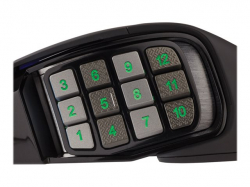 CORSAIR SCIMITAR RGB ELITE, MOBA/MMO, Black, Backlit RGB LED, 18000 DPI, Optical