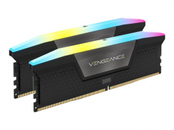 CORSAIR VENGEANCE RGB 64GB 2x32GB DDR5 6000MT/s DIMM Unbuffered 30-36-36-76 Std PMIC XMP 3.0 Black Heatspreader RGB LED 1.4V                          