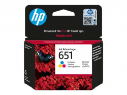 HP 651 original Ink cartridge C2P11AE BHK Tri-color                          