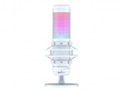 HP HyperX QuadCast S Microphone Stereo Omnidirectional Cardioid Bidirectional modes compatible PC Playstion and Mac White