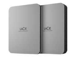 LACIE Mobile Drive HDD USB-C 4TB 2.5inch Moon Silver with USB-C cable