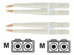 LC to LC multimode duplex patch cord, 1.6mm jacketed cable - 50/125&mu;m, 1m                          