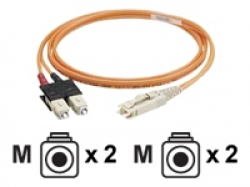 LC to LC multimode duplex patch cord, 1.6mm jacketed cable - 50/125&mu;m, 5m                          