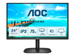 Монитор AOC 24B2XD 23.8inch IPS FHD 1920x1080 16:9 250nits 75Hz 1000:1 4ms VGA DVI Black Cable included