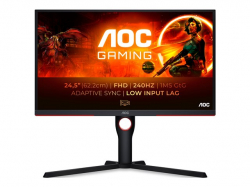 Монитор AOC 25G3ZM/BK, 24.5" VA WLED, 1920x1080@@240Hz, 1ms GtG, 0.5ms MPRT, 300cd m/2, 3000:1, 80M:1 DCR, AdaptiveSync, FlickerFree, Low Blue Light, Tilt, Height Adjust, Pivot, Swivel, 2xHDMI, DP, USB hub