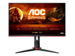 Монитор AOC 27G2SU/BK 27inch VA FHD 165Hz 350 cd/m2 1ms HDMIx2 DP USB3.1x4 PIVOT Speakers