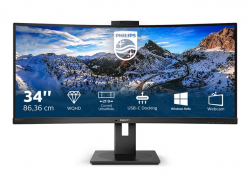 Монитор PHILIPS 346P1CRH/00 34inch USB-C DOCKING DISPLAY 3440x1440 CURVED VA 5ms GtG HAS USB-C/DP In+Out/HDMI RJ45 USB HUB Speakers VESA