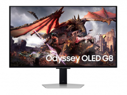 Монитор Samsung 32DG802 32" Odyssey SMART OLED G8 , 240Hz, 0.3ms, 3840x2160, DP, 2xHDMI, USB Hub, Silver