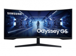Монитор Samsung LC34G55T, 34" CURVED VA, 1000R, 165 Hz, 1 ms MPRT, 21:9, 3440 x 1440, HDR10, 250 cd/m2, 2500:1 Contrast, Mega DCR, Eye Saver, Flicker Free, FreeSync Premium, Black Equalizer, Low Input Lag, DP 1.4, HDMI 2.0, Headphone, 178°/178°, Black