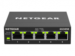 NETGEAR 5-Port Gigabit Ethernet Smart Managed Plus Switch for SMB Metal Case Desktop Fanless