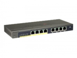 NETGEAR 8-Port Gigabit Plus Ethernet Switch 4xPoE - Network Surveillance QoS VLAN GreenPowerSaving - Desktop - fanless