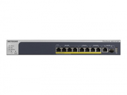 NETGEAR 8-Port PoE+ Multi-Gigabit Smart Managed Pro Switch with 2x 10G copper/fiber uplinks 180W PoE budget divided into 2-port