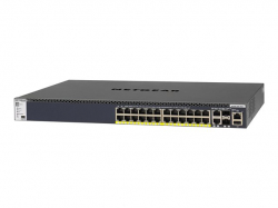 NETGEAR M4300-28G-PoE+ 550W PSU Stackable Managed Switch with 24x1G PoE+ + 4x10G incl. 2x10GBASE-T + 2xSFP+ Layer 3