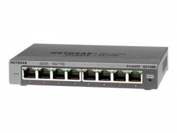 NETGEAR ProSafe Smart Managed Plus Switch - GS108Ev3 - 8-port Gigabit 10/100/1000 Mbps - Desktop - fanless                          