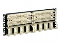 Pan-Punch Category 5e 19 Rack Mount Panel, with two 100-pair bases with jumper