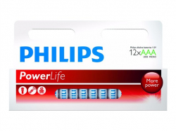 PHILIPS battery power alkaline AAA  12TK/PK                          