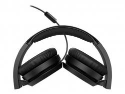 PHILIPS Headphones with mic black 32mm speaker drivers for powerful and dynamic sound