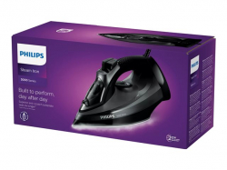 PHILIPS Steam iron Series 5000 45g/min 200g steam boost SteamGlide Plus 2600 W black                          