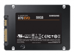Samsung SSD 870 EVO 500GB Int. 2.5" SATA, V-NAND 3bit MLC, Read up to 560MB/s, Write up to 530MB/s, MKX Controller, Cache Memory 512MB DDR4