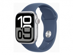 Смартчасовник APPLE Watch S10 Cellular 42mm Silver Alu Case with Denim Sport Band SM
