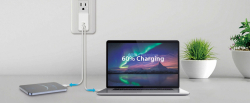 Genius Универсално зарядно за стена Charger Wall GaN - USB Type-C/A 65W White - PD-65AC