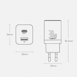 Зарядно устройство Baseus Super Pro USB-A към USB-C 30W CCSUPP-E01 - черно
