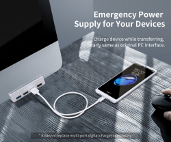 Orico хъб USB 3.0 HUB Clip Type 4 port -  Aluminum - MH4PU-SV                          