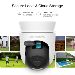 Външна охранителна Wi-Fi камера Pan/Tilt Mercusys MC500