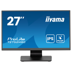 Монитор IIYAMA T2752MSC-B1AG, 27", IPS panel, AG, 7H, 16:9, 10-points PCAP touch, FHD 1920x1080, 400cd/m2, 1000:1, 5ms, 60Hz, OSD key lock, Flicker free, Anti- fingerprint, HDMI, DP, 2x USB, Audio out, Speakers, Tilt, VESA 100, Black