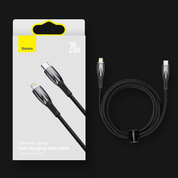 Кабел Baseus Glimmer Series USB-A - USB-C 100W 480Mbps 1м CADH00401 - черен