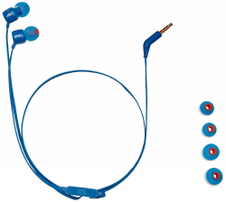Слушалки JBL T110, In Ear, Син                          