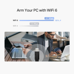 Безжичен USB адаптер с високо усилване Wi-Fi 6 Mercusys MA14H AX300